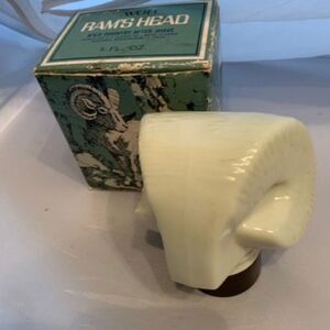Avon Rams Head Wild Country After Shave 5 Oz Glass Empty Decanter With Box